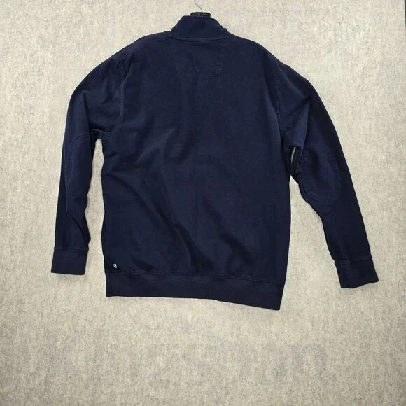Chaps Mens Pullover Quarter-Zip Sweatshirt Navy Blue Red XL Cotton Blend Sport - Picture 2 of 5
